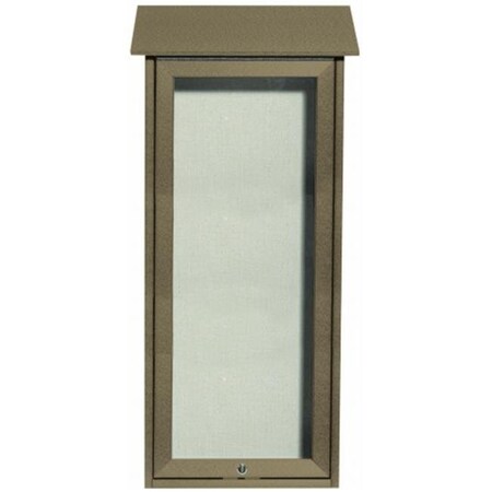 Aarco Aarco Products Inc. OPLD3416-8 Weathered Wood Slimline Series Top Hinged Single Door Plastic Lumber Message Center with Vinyl Posting Surface 34 in.H x 16 in.W OPLD3416-8